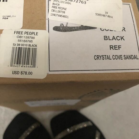 Free People Black Crystal Cove Sandal NEW - Picture 8 of 8
